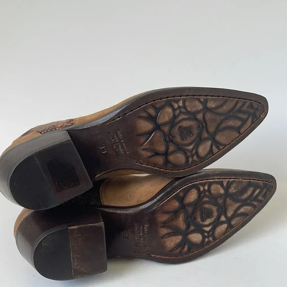 Jo Ghost Women's Sidewinder Suede Western Chelsea Boots EU 39 US 9 Italy Brown